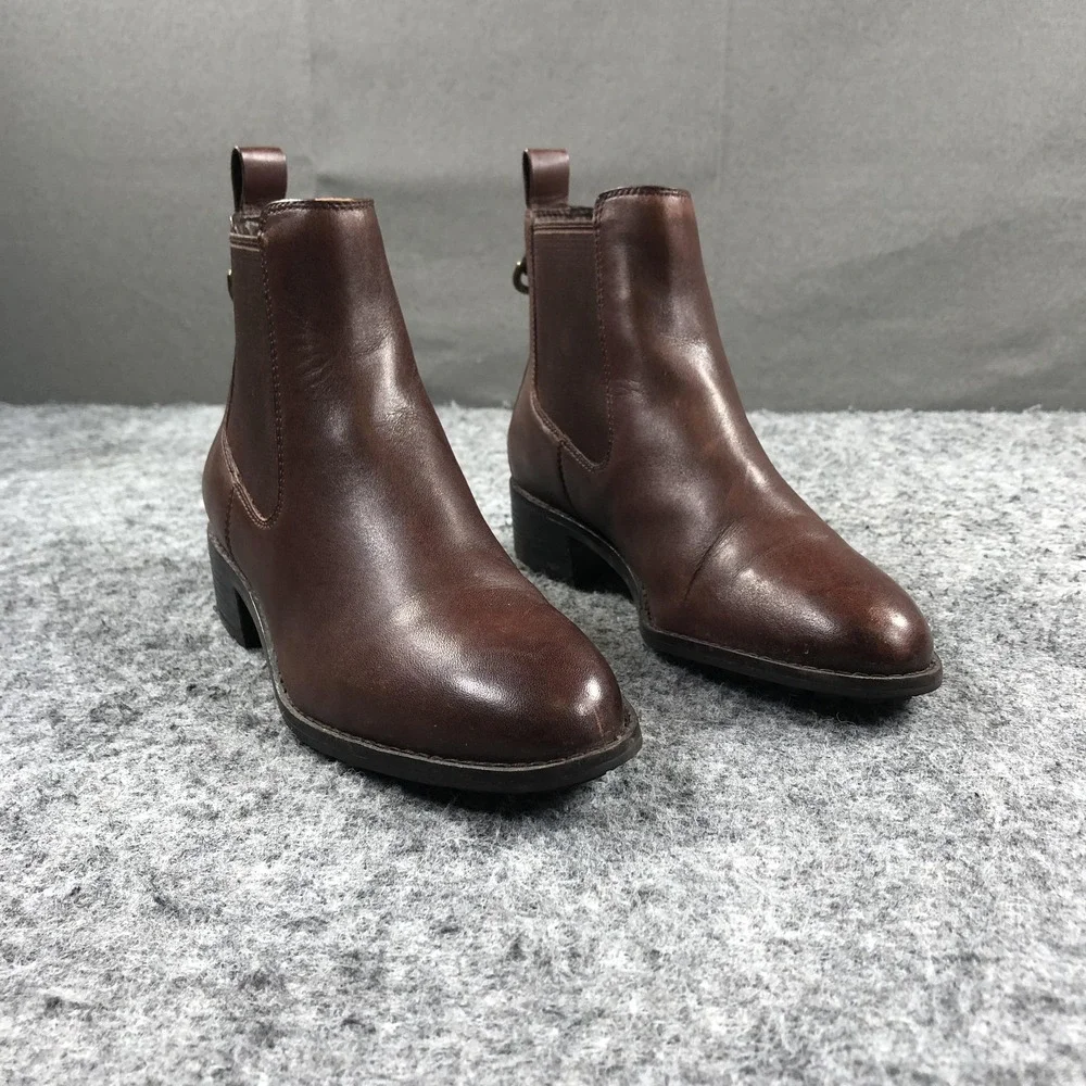 Cole Haan Grand.OS Boots Womens 6 B Brown Leather Waterproof Chelsea Ankle